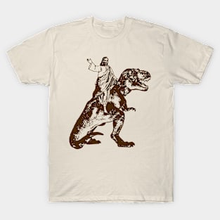 Jesus Riding A Dinosaur T-Shirt